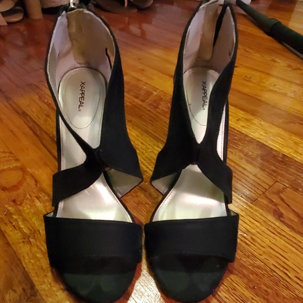 X Appeal Black High Heel Shoe